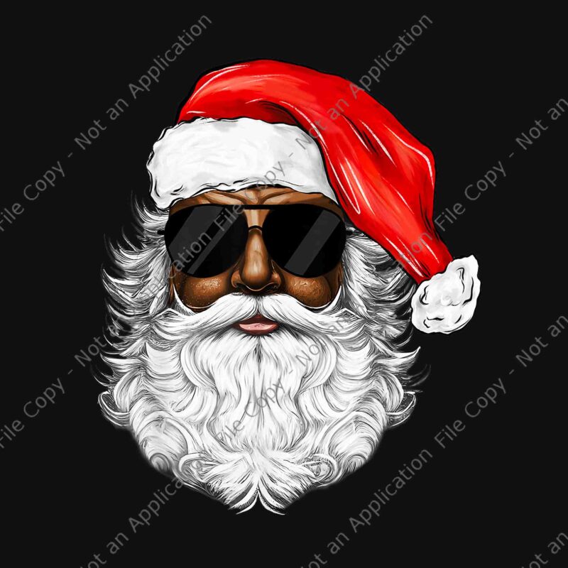 Santa Claus Black Xmas Png, Santa Afro African American Christmas Png, American Santa Png