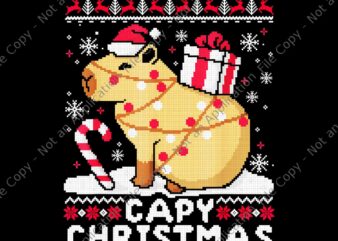 Capy Ugly Christmas Sweater Png, Capybara Lover Christmas Png, Capy Christmas Png