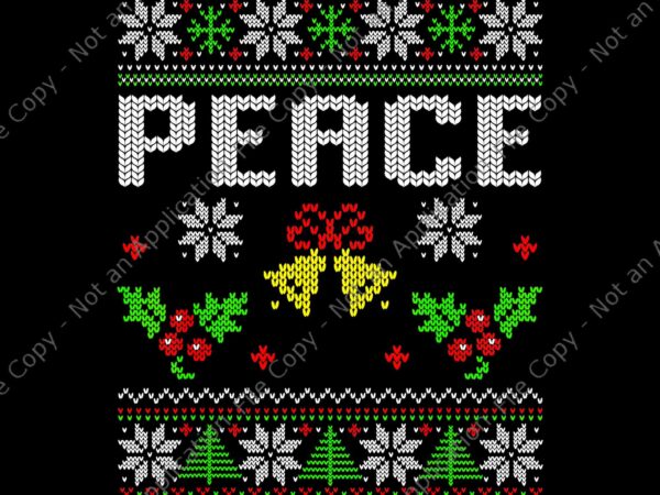 Peace i come in peace couple matching ugly christmas sweater png, peace i come christmas png t shirt illustration