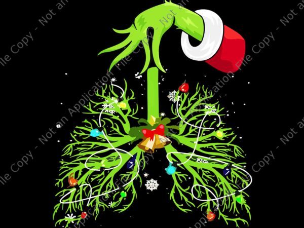 Lung christmas lights respiratory therapist rt nurse xmas png, lung christmas png, nurse christmas png t shirt vector graphic