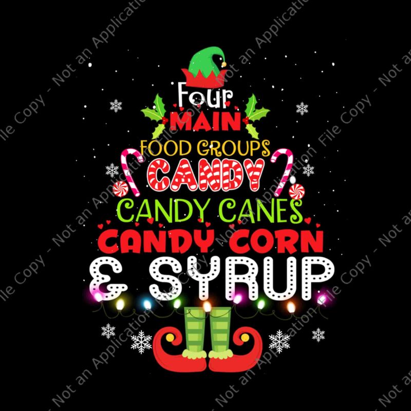 Four Main Food Groups Elf Buddy Christmas Png, ELF Christmas Png, ELF Xmas Png