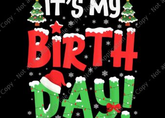 It’s My Birthday Christmas Png, Birthday Xmas Png, Tree Xmas Png t shirt design for sale