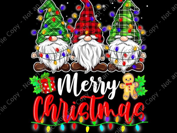 Gnomes merry christmas light png, family gnome xmas png, three gnome christmas png t shirt design template