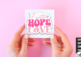 Faith. Hope. Love Retro Stickers