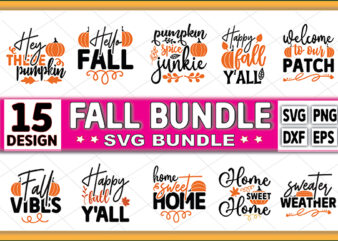 Fall svg, Happy fall svg, Fall svg bundle, Autumn svg bundle, Svg Designs, PNG, Pumpkin svg, Silhouette, Cricut,Fall Svg Bundle, Fall Bundle
