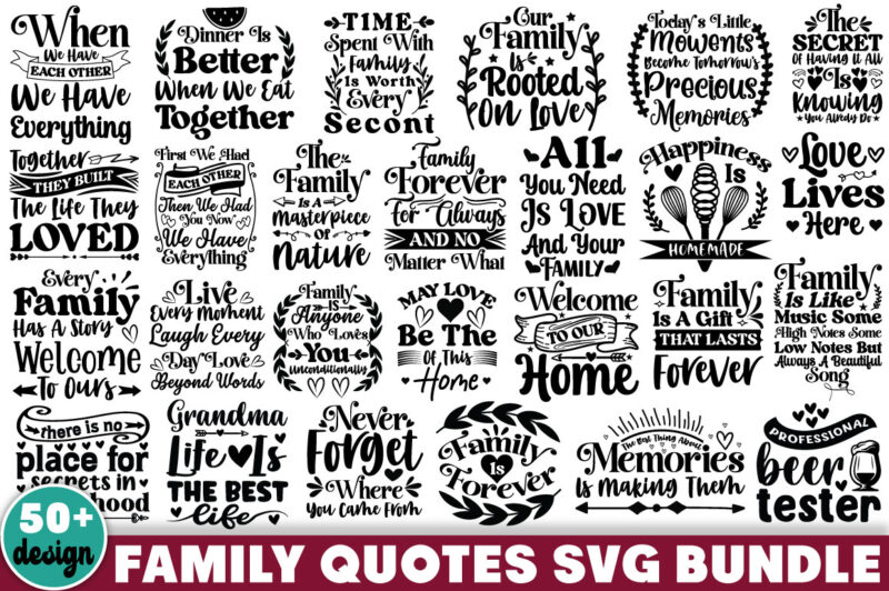 Family Quotes T-shirt Bundle Family Quotes Svg Bundle