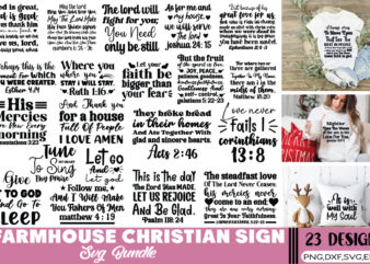 Farmhouse Christian Sign T-shirt Bundle Farmhouse Christian Sign SVG Bundle
