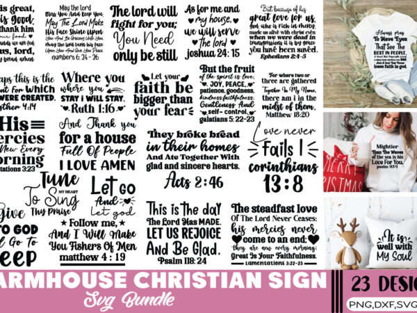 Farmhouse christian sign t-shirt bundle farmhouse christian sign svg bundle