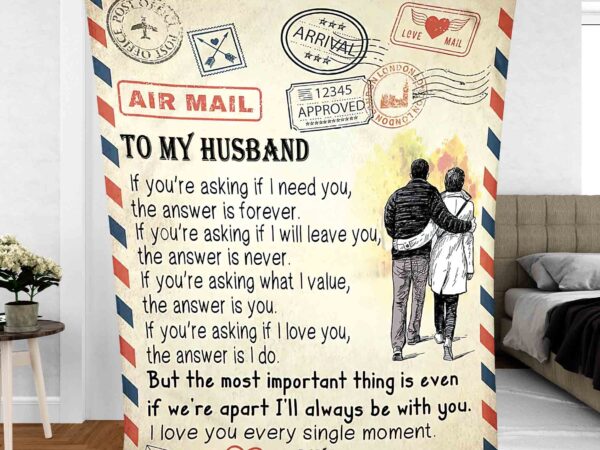 Husband blanket design quilting pod air mail letter love vintage christmas valentine design