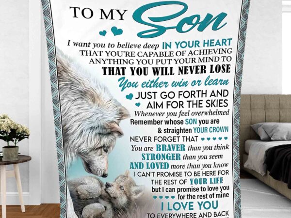 Wolf son mom blanket design bedding quilting wolf christmas gifts for son