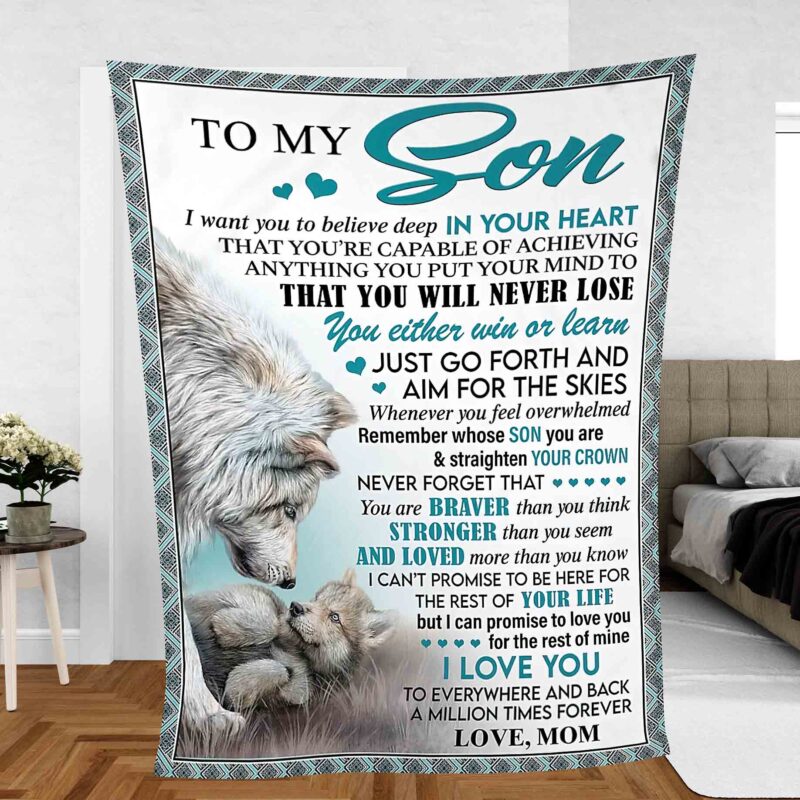 Wolf Son Mom Blanket Design Bedding Quilting Wolf Christmas Gifts For Son