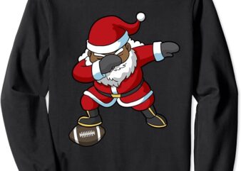 Football Black African American Santa Claus Christmas Sweatshirt