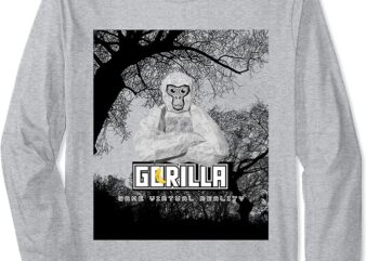 For kids Meme gorilla shirt Monke tag VR Game Long Sleeve T-Shirt