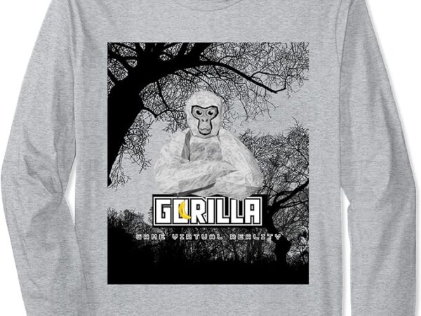 For kids meme gorilla shirt monke tag vr game long sleeve t-shirt