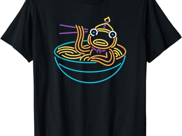 Fortnite fishstick neon ramen bowl center icon t-shirt Fortnite fishstick neon ramen bowl center icon t-shirt