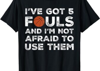 Funny Basketball Player – Hoops 5 Fouls T-Shirt