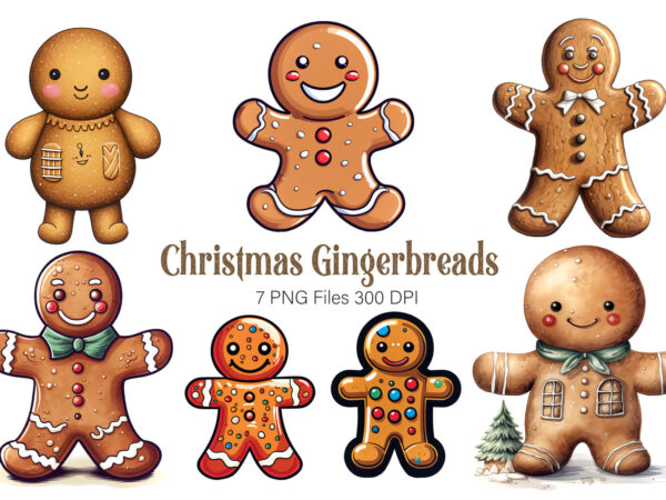 Funny christmas gingerbreads. png bundle. t shirt graphic design
