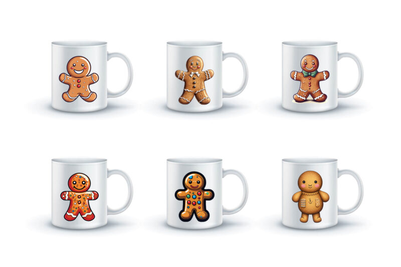 Funny Christmas Gingerbreads. PNG Bundle.