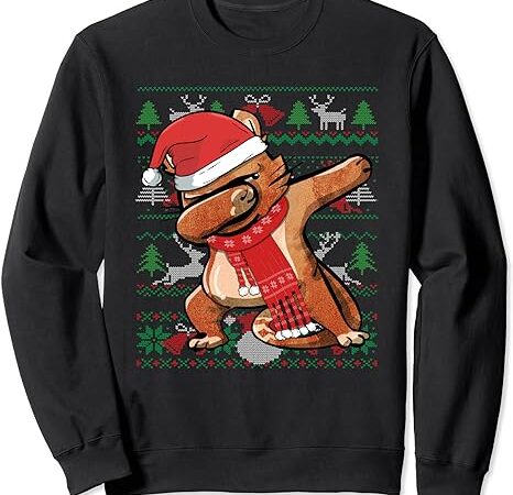 Funny dabbing cat ugly christmas sweater party costume gifts sweatshirt