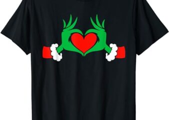Funny Elf With Cute Heart Hands Style Christmas Costumes T-Shirt