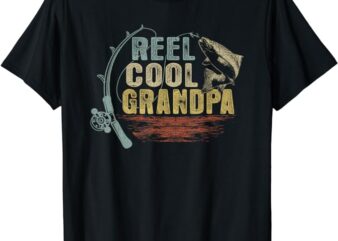 Funny Fishing tee Vintage Reel Cool Grandpa T-Shirt