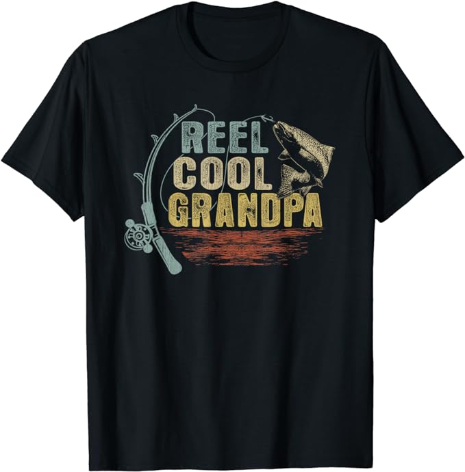 Funny Fishing tee Vintage Reel Cool Grandpa T-Shirt