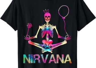 Funny Nirvana Skeleton Yoga For Man Woman tie dye T-Shirt