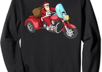 Funny Santa Claus Christmas Motorcycle Biker Men Women Gift Sweatshirt