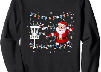 Funny Santa Claus Playing Disc Golf Ugly Christmas Ugly Xmas Sweatshirt