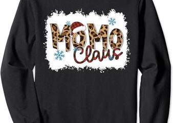 Funny Santa Momo Claus Snowflake Leopard Christmas Sweatshirt