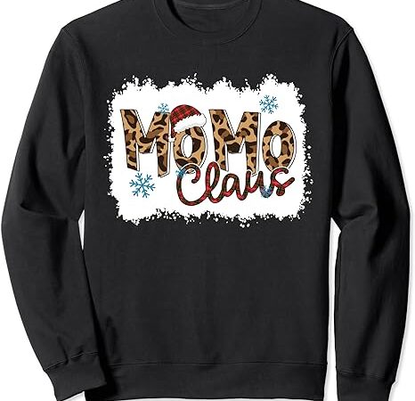 Funny santa momo claus snowflake leopard christmas sweatshirt