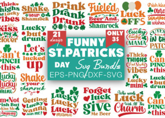 Funny St.patricks Day T-shirt Bundle Funny St.patricks Day Svg Bundle