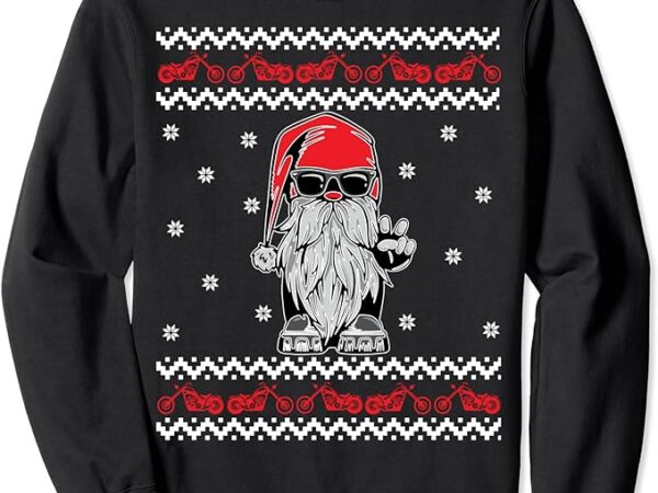 Funny ugly christmas biker gnome motorcycle lover gift xmas sweatshirt