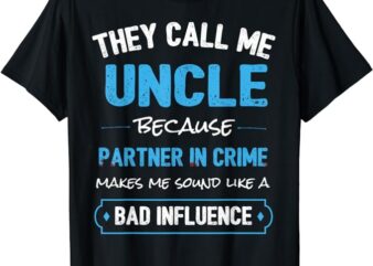 Funny Uncle Shirt, Uncle Partner In Crime from Niece Nephew T-Shirt