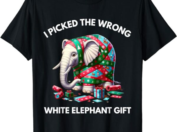 Funny white elephant gift wrapped elephant dumb gift t-shirt