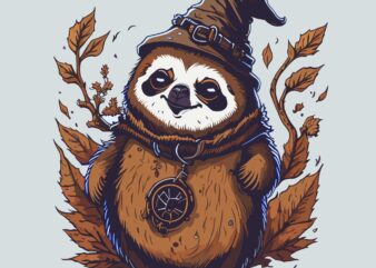 Funny Sloth Withcer t shirt graphic design