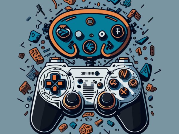 Joystick gamer tshirt design