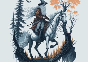 Gandalf Lord Of The Ring t shirt design template