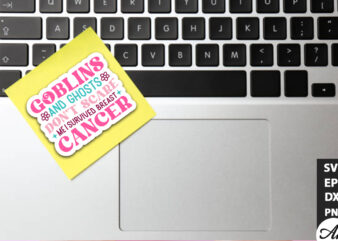 Goblins and ghosts don’t scare me i survived breast cancer Retro Stickers