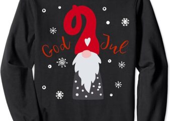 God Jul Gnome Tomte Tee Lefse Xmas Gift Santa Christmas Gift Sweatshirt