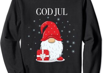 God Jul Swedish Merry Christmas Sweden Tomte Gnome Sweatshirt