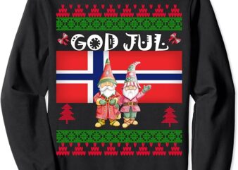 God Jul Ugly Norway Flag Christmas Scandinavian Gnome Sweatshirt