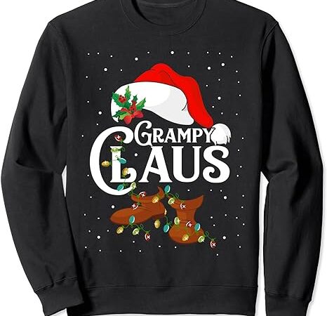 Grampy santa claus christmas lights matching family sweatshirt