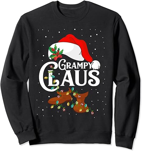 Grampy Santa Claus Christmas Lights Matching Family Sweatshirt