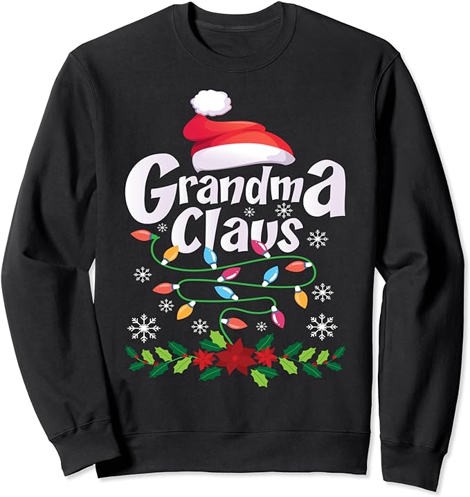 Grandma Claus Women Christmas Family Matching Pajama Sweatshirt