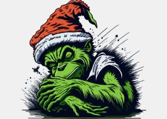 Grinch Sleeping On Christmas Holiday t shirt design template