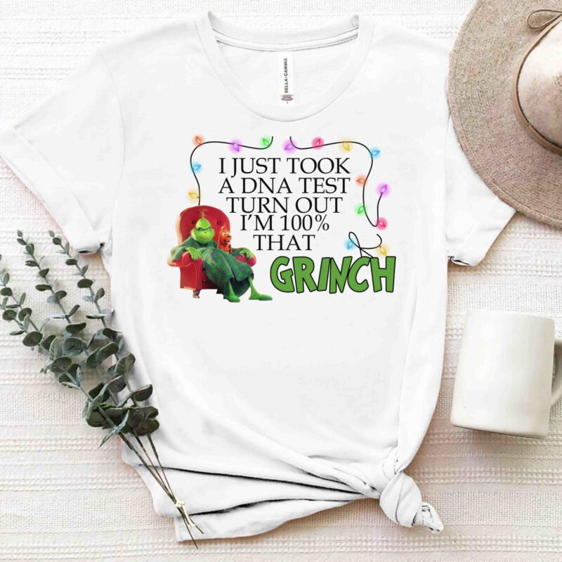 Green Grinch I Just Took A DNA Test Turn Out Im 100% That Grinch Design PNG