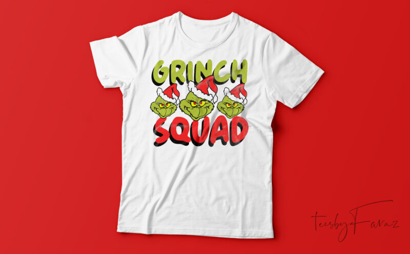 Grinch Squad T-Shirt Design For Sale
