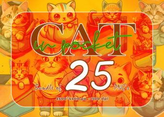 25 Big Cat In Pocket Version Illustration Clipart Perfect for Stylish T-Shirt Design expertly crafted for Print on Demand websites