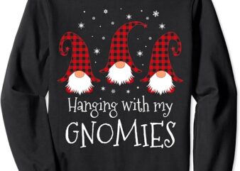 Hanging With My Gnomies Plaid Garden Christmas Gnome Sweatshirt